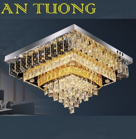  đèn mâm ốp trần pha lê led trang trí phòng khách, nhà phố, biệt thự cổ điển tân cổ điển 016 