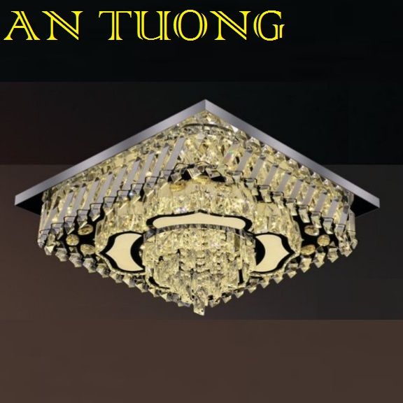 đèn mâm ốp trần pha lê led trang trí phòng khách, nhà phố, biệt thự cổ điển tân cổ điển 023