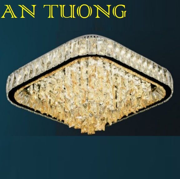 đèn mâm ốp trần pha lê led trang trí phòng khách, nhà phố, biệt thự cổ điển tân cổ điển 024