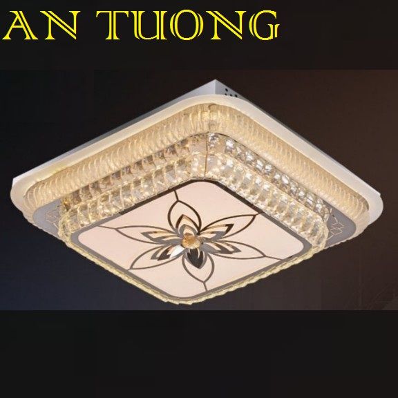 đèn mâm ốp trần pha lê led trang trí phòng khách, nhà phố, biệt thự cổ điển tân cổ điển 027