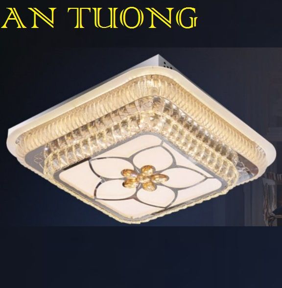 đèn mâm ốp trần pha lê led trang trí phòng khách, nhà phố, biệt thự cổ điển tân cổ điển 028