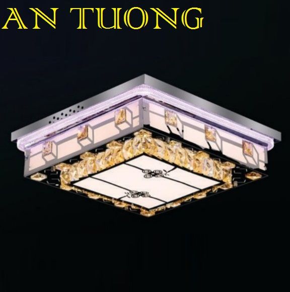 đèn mâm ốp trần pha lê led trang trí phòng khách, nhà phố, biệt thự cổ điển tân cổ điển 044