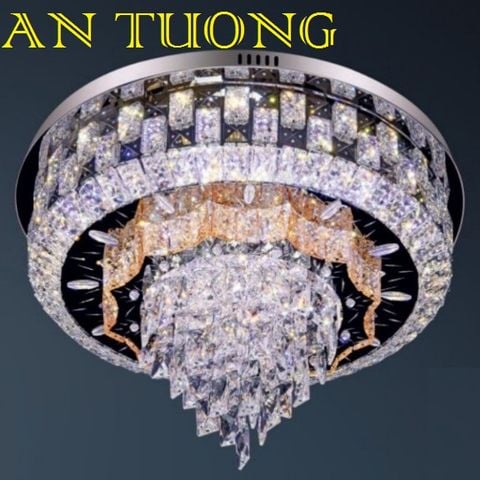  đèn mâm ốp trần pha lê led trang trí phòng khách, nhà phố, biệt thự cổ điển tân cổ điển 058 