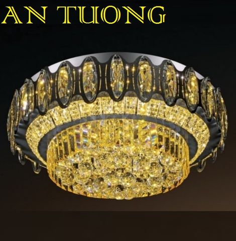  đèn mâm ốp trần pha lê led trang trí phòng khách, nhà phố, biệt thự cổ điển tân cổ điển 059 