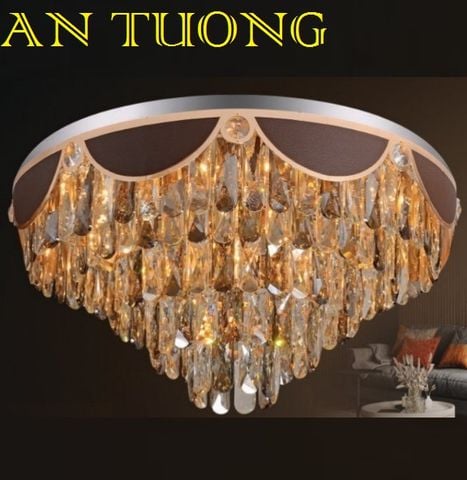  đèn mâm ốp trần pha lê led trang trí phòng khách, nhà phố, biệt thự cổ điển tân cổ điển 061 