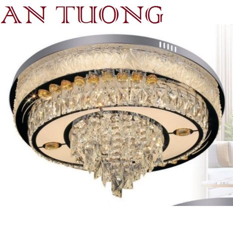  đèn mâm ốp trần pha lê led trang trí phòng khách, nhà phố, biệt thự cổ điển tân cổ điển 078 