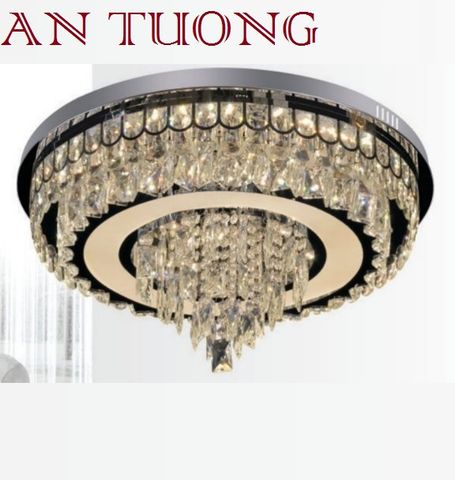  đèn mâm ốp trần pha lê led trang trí phòng khách, nhà phố, biệt thự cổ điển tân cổ điển 081 