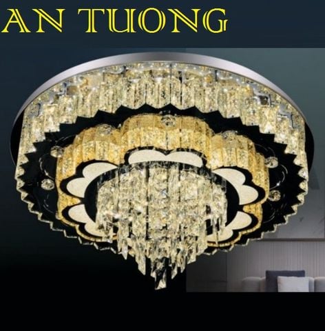  đèn mâm ốp trần pha lê led trang trí phòng khách, nhà phố, biệt thự cổ điển tân cổ điển 085 