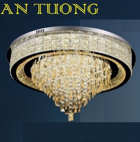  đèn mâm ốp trần pha lê led trang trí phòng khách, nhà phố, biệt thự cổ điển tân cổ điển 093 