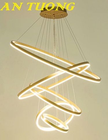 đèn thả trần 5 vòng LED decor trang trí quầy bar, bàn ăn phòng bếp, quán cafe đẹp hiện đại 0146 