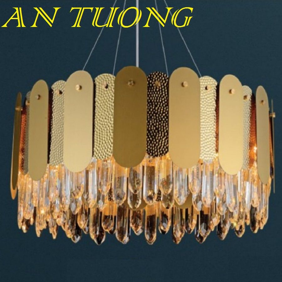 đèn chùm pha lê led trang trí phòng khách đẹp, hiện đại, tân cổ điển 07