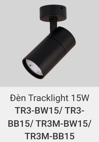  Đèn rọi gắn nổi vinaled 15w TR3 BW15 , TR3 BB15 , TR3M BW15 , TR3M BB15 