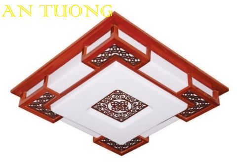  đèn trang trí phòng thờ, đèn ốp trần led gỗ kiểu gỗ trang trí phòng thờ, sảnh thờ 021 