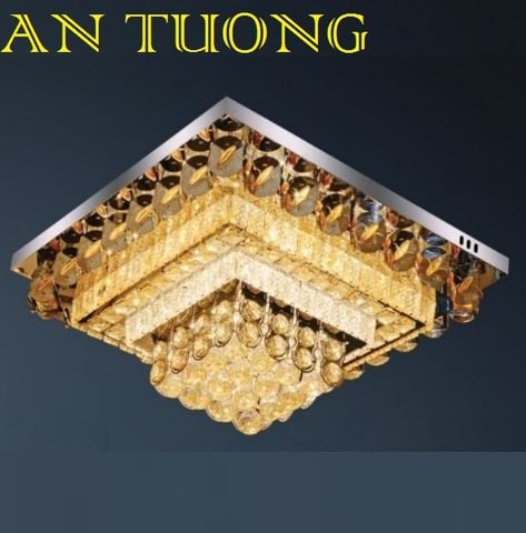  đèn mâm ốp trần pha lê led trang trí phòng khách, nhà phố, biệt thự cổ điển tân cổ điển 02 