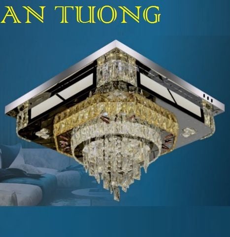  đèn mâm ốp trần pha lê led trang trí phòng khách, nhà phố, biệt thự cổ điển tân cổ điển 09 