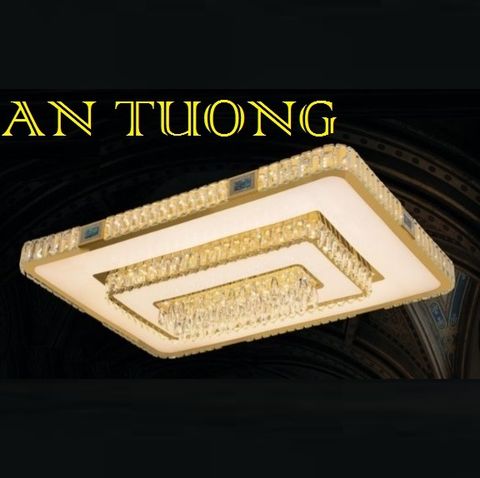  đèn mâm ốp trần pha lê led trang trí  kích thước lớn dài 1100mm x rộng 760mm 