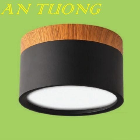  đèn lon led ốp trần, ốp nổi 12w viền đen, gỗ, ánh sáng 3 màu, 3 chế độ, đổi màu ánh sáng 