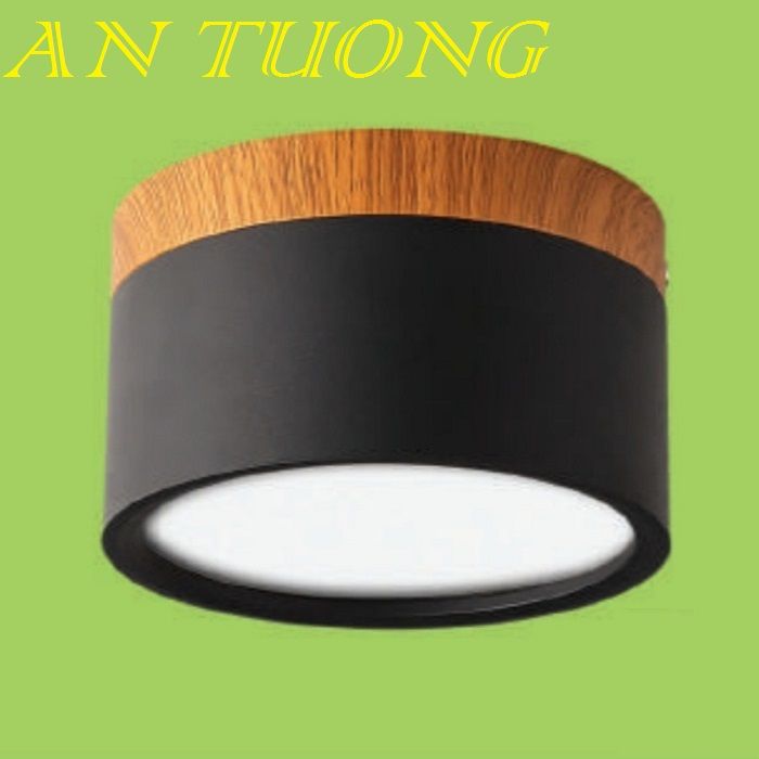 đèn lon led ốp trần, ốp nổi 12w viền đen, gỗ, ánh sáng 3 màu, 3 chế độ, đổi màu ánh sáng