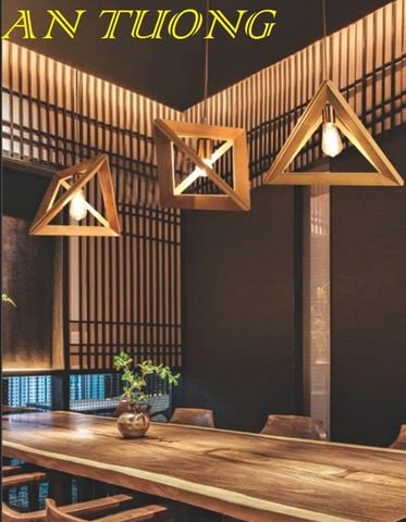  đèn gỗ treo thả trần trang trí bàn ăn, quầy bar, bàn đảo bếp, phòng bếp, nhà hàng, quán ăn, quán cafe 0041 