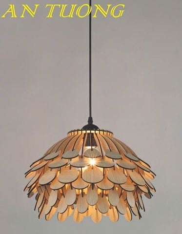  đèn gỗ treo thả trần trang trí bàn ăn, quầy bar, bàn đảo bếp, phòng bếp, nhà hàng, quán ăn, quán cafe 0042 