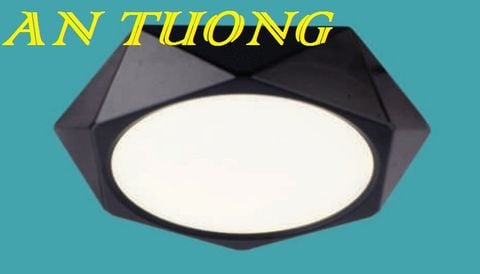  đèn trần ban công hiên nhà, lối đi hành lang hình lục giác viền đen / viền gỗ 12w, 18w, 24w 