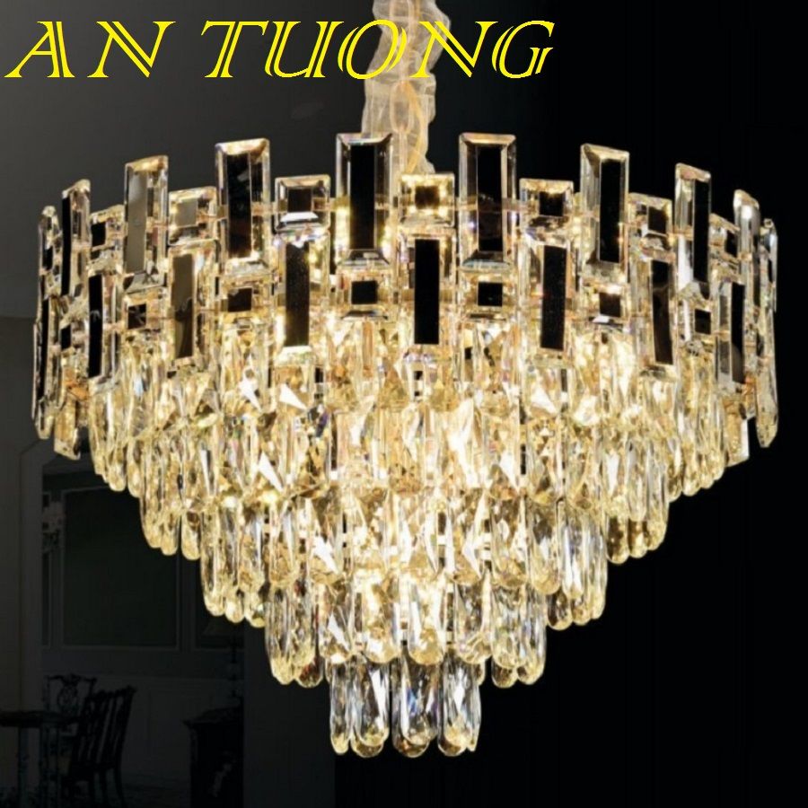 đèn chùm pha lê led trang trí phòng khách đẹp, hiện đại, tân cổ điển 016