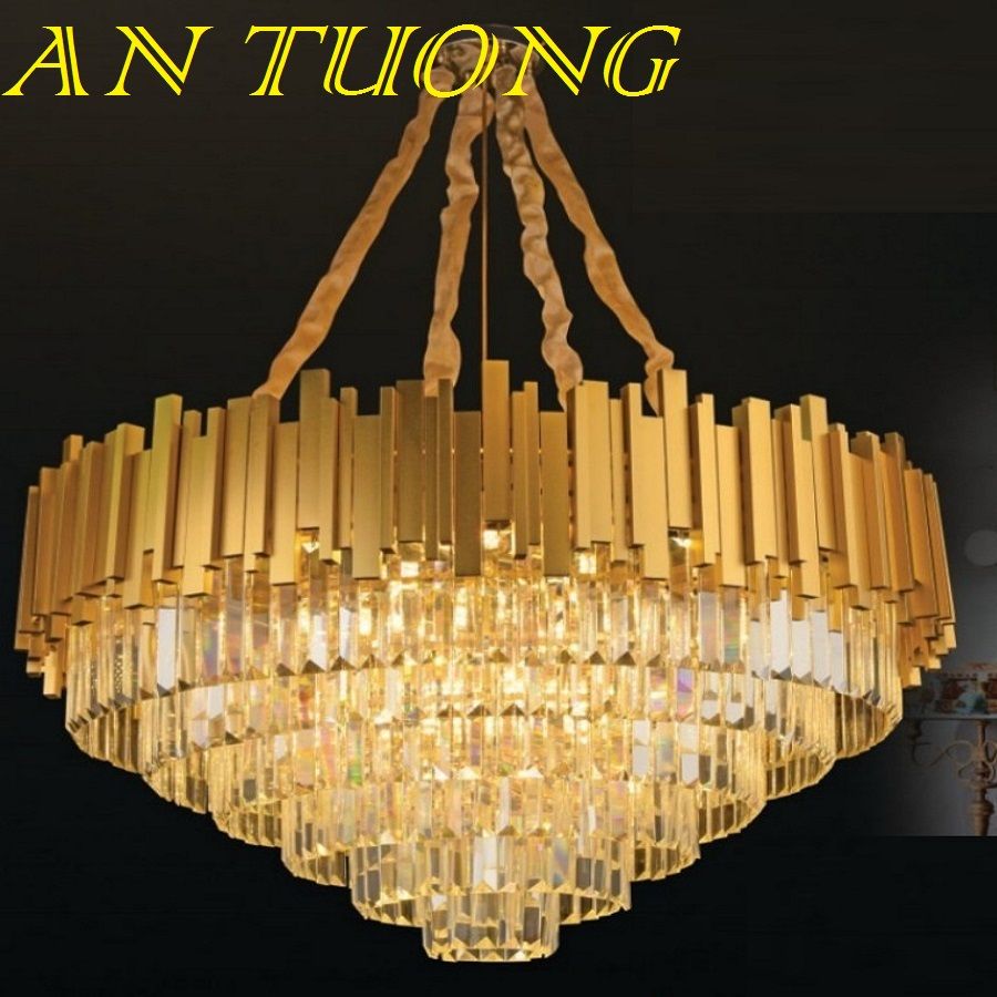 đèn chùm pha lê led trang trí phòng khách đẹp, hiện đại, tân cổ điển 018