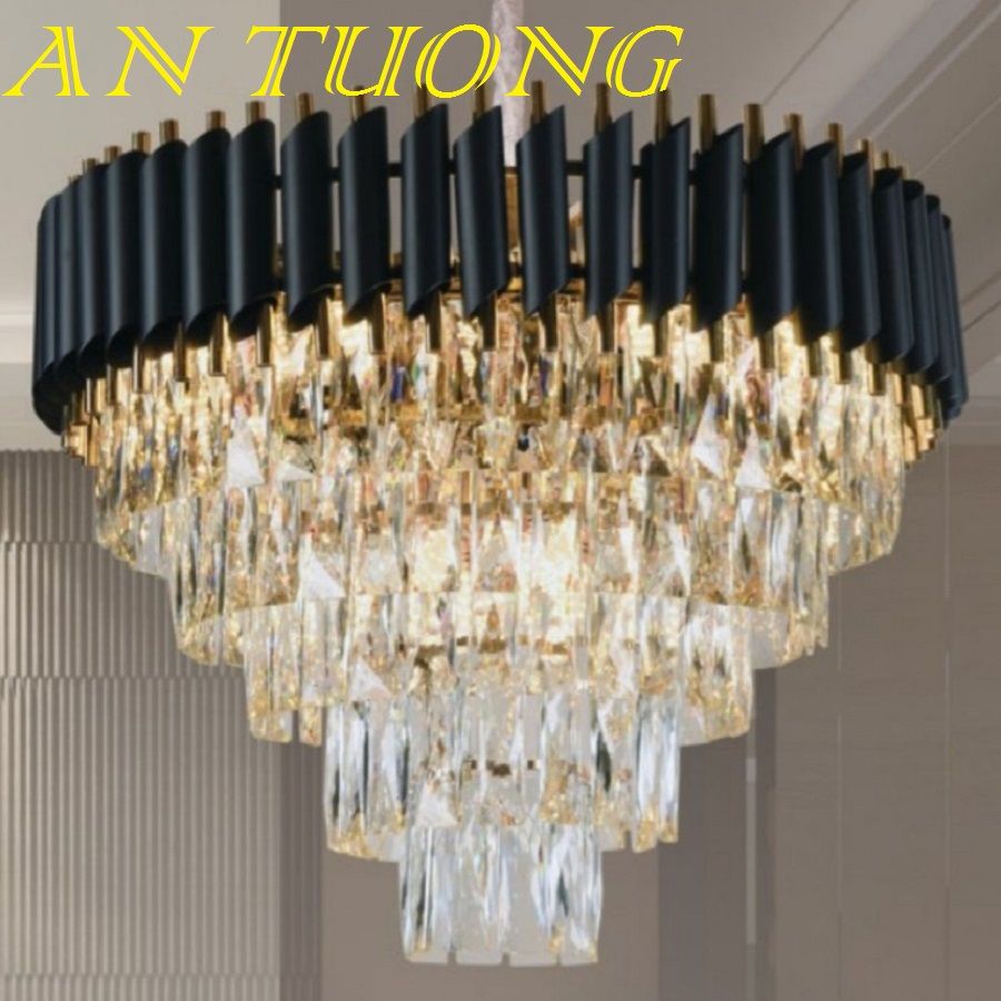 đèn chùm pha lê led trang trí phòng khách đẹp, hiện đại, tân cổ điển 025