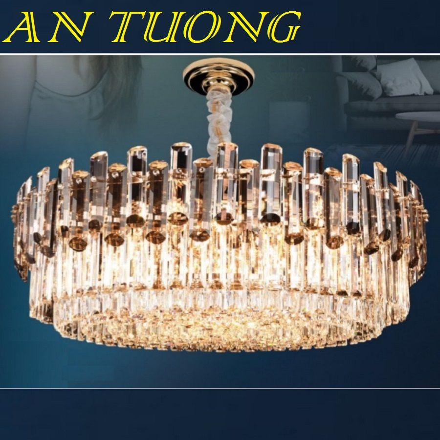 đèn chùm pha lê led trang trí phòng khách đẹp, hiện đại, tân cổ điển 044