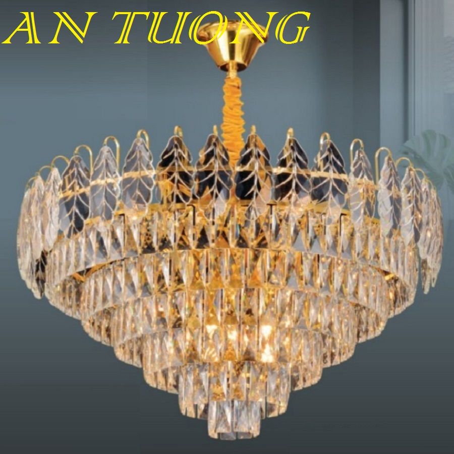 đèn chùm pha lê led trang trí phòng khách đẹp, hiện đại, tân cổ điển 046