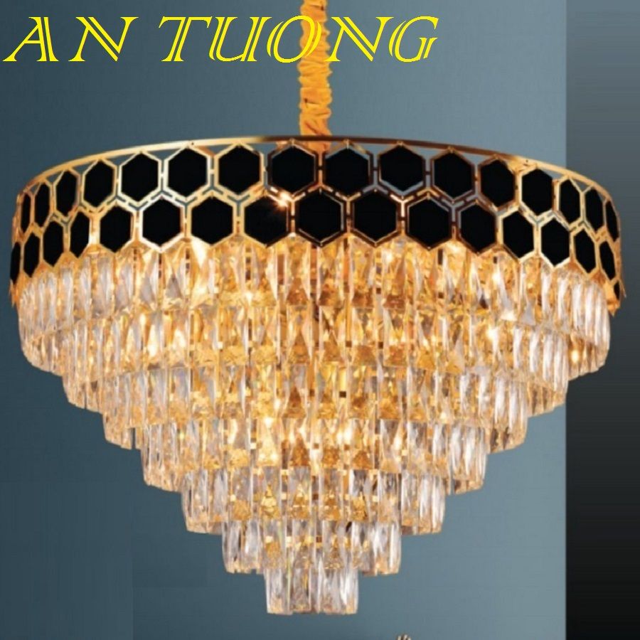 đèn chùm pha lê led trang trí phòng khách đẹp, hiện đại, tân cổ điển 048