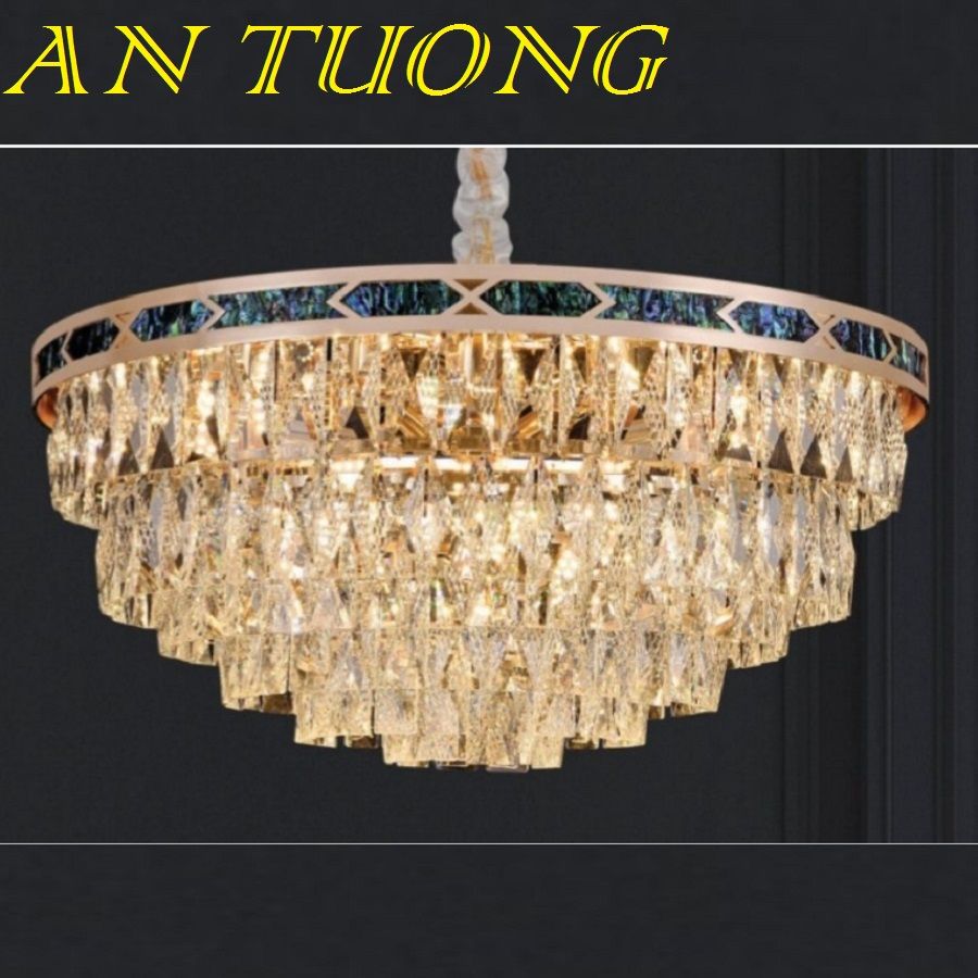 đèn chùm pha lê led trang trí phòng khách đẹp, hiện đại, tân cổ điển 054