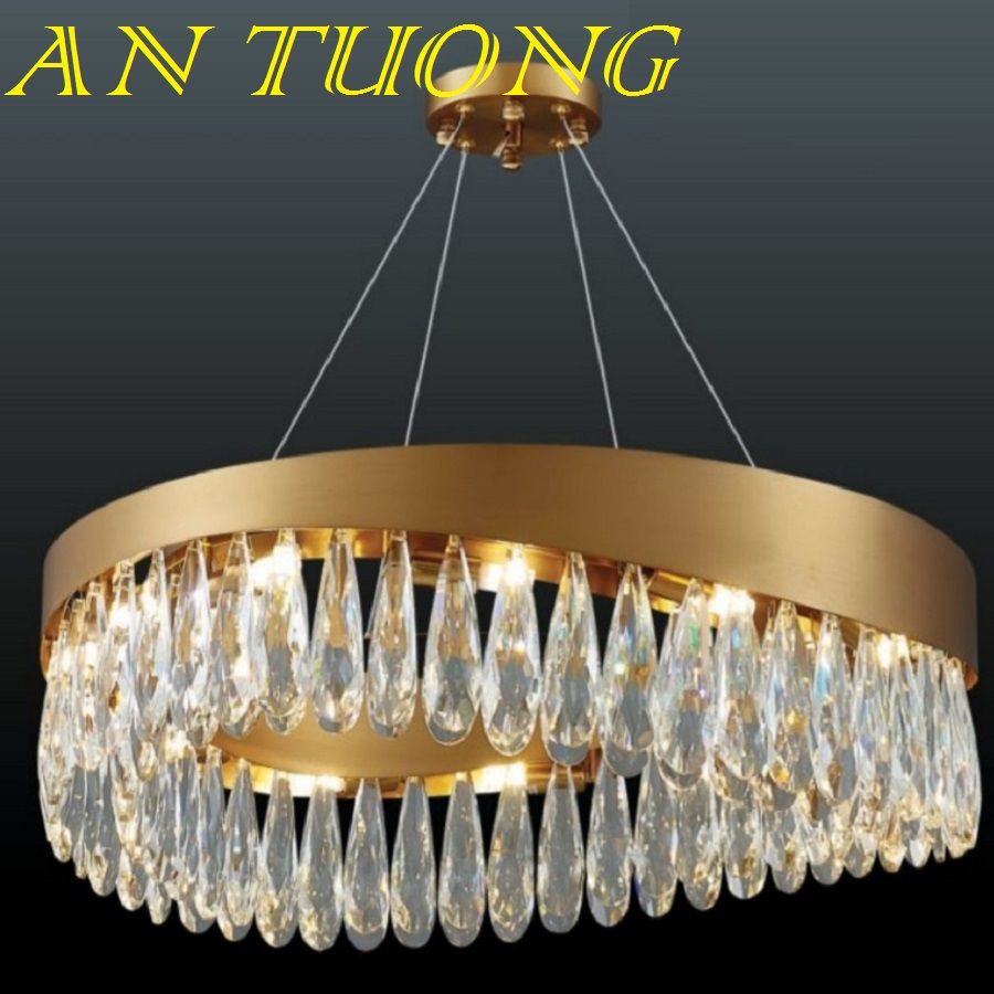 đèn chùm pha lê led trang trí phòng khách đẹp, hiện đại, tân cổ điển 065