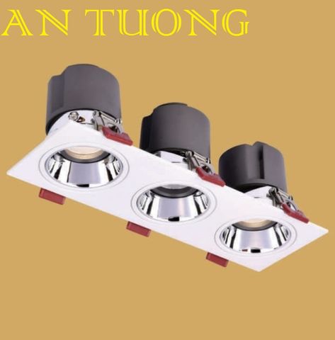  đèn led spotlight âm trần xoay chiếu điểm 3 bóng  7w x 3 góc chiếu 45 độ 