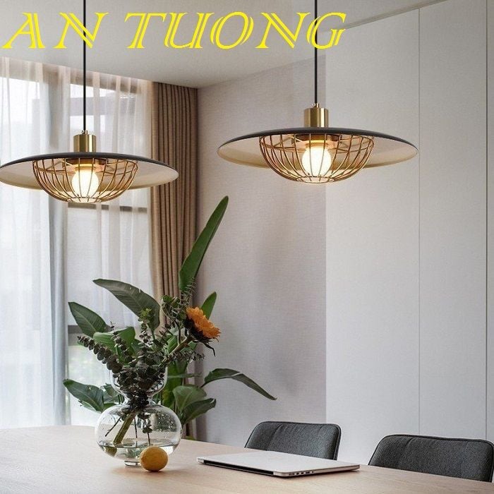 đèn treo thả trần chao công ngiệp trang trí quầy bar, bàn ăn đảo bếp đẹp, phong cách bắc âu 017