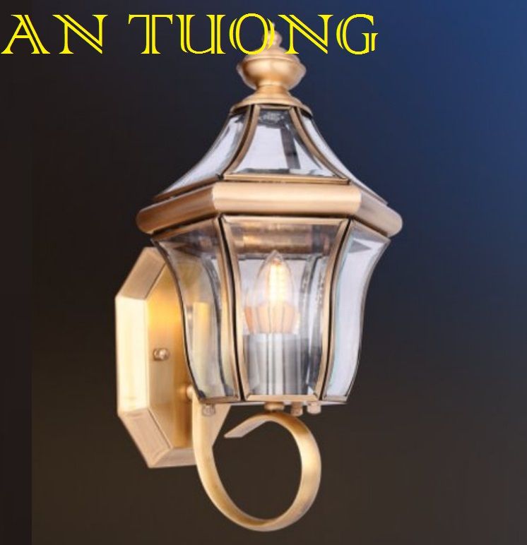 đèn đồng gắn tường, treo tường ngoài trời trang trí biệt thự cổ điển, nhà cổ điển, tân cổ điển 037