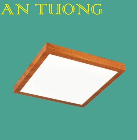  đèn led ốp trần ban công 36w - vuông, ốp nổi ban công 36w - gỗ, đèn ốp trần 400x400 viền gỗ 