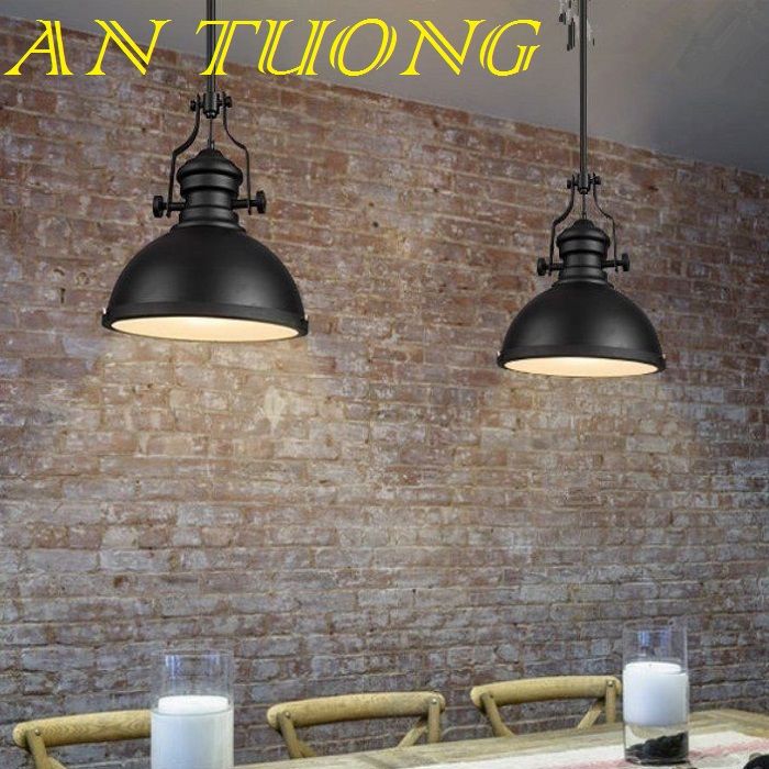 đèn treo thả trần chao công ngiệp trang trí quầy bar, bàn ăn đảo bếp đẹp, phong cách bắc âu 04
