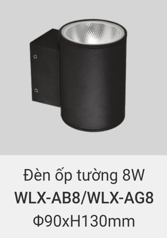  đèn ốp tường, treo tường trang trí ngoài trời vinaled 8w WLX AB8 , WLX AG8 
