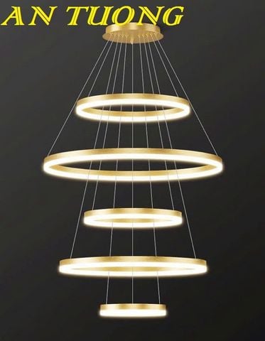  đèn thả trần 5 vòng LED decor trang trí quầy bar, bàn ăn phòng bếp, quán cafe đẹp hiện đại 0146 