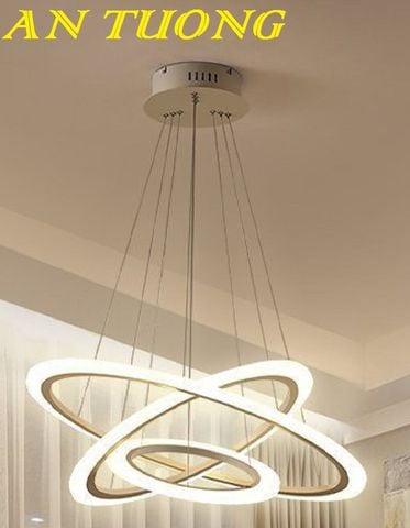  đèn thả trần 3 vòng LED decor trang trí phòng khách, phòng bếp đẹp hiện đại 001 