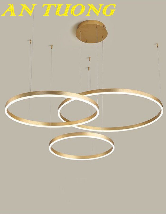 đèn thả trần 3 vòng LED decor trang trí phòng khách, phòng bếp đẹp hiện đại 006