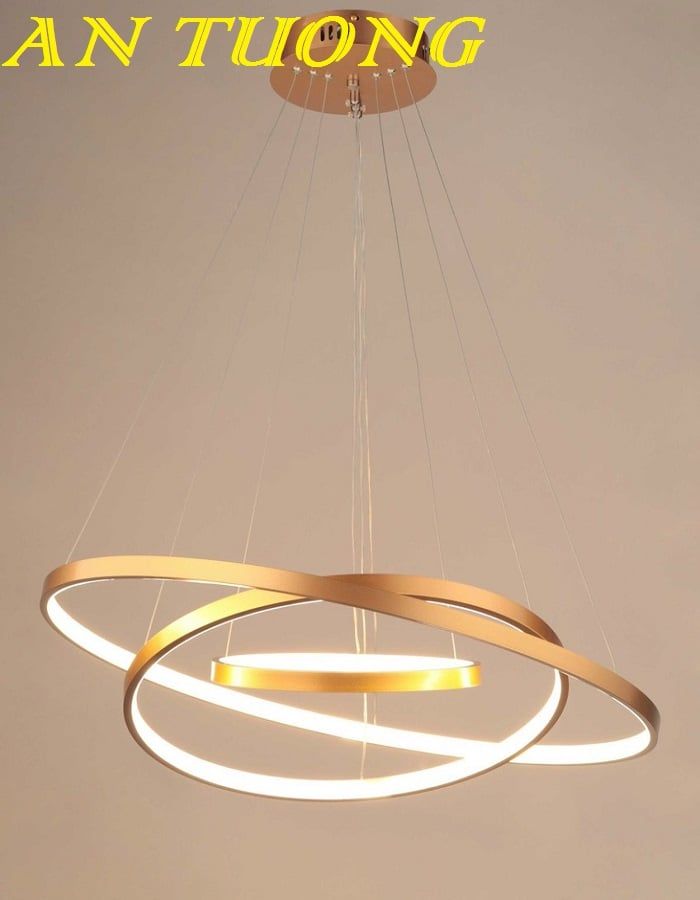đèn thả trần 3 vòng LED decor trang trí phòng khách, phòng bếp đẹp hiện đại 009