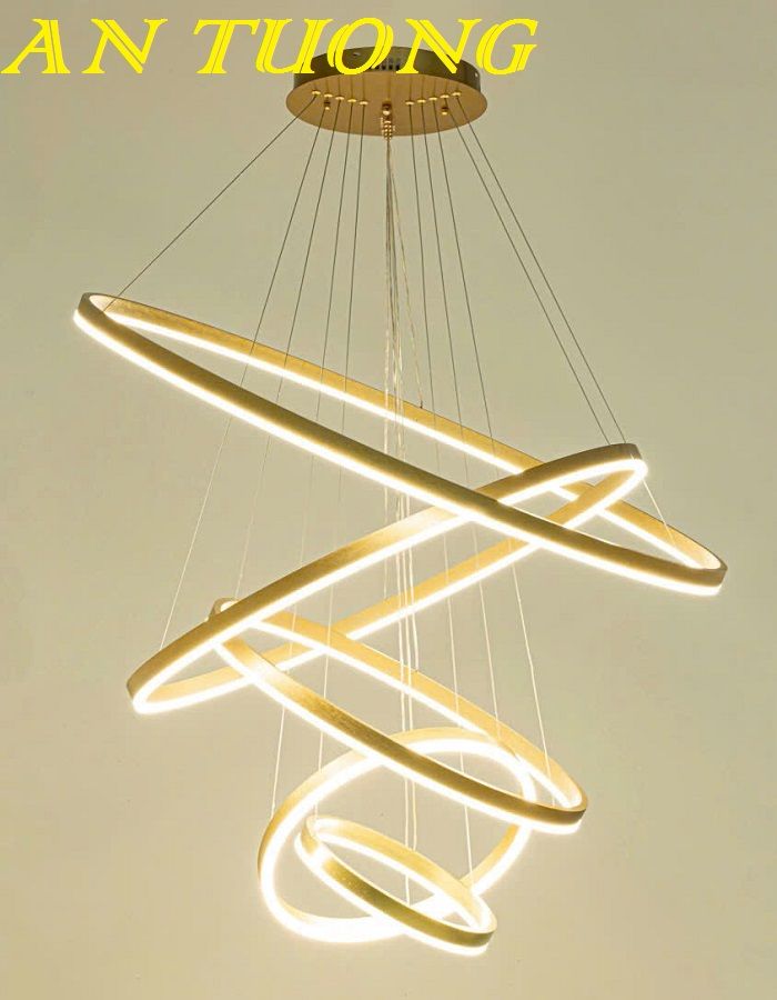 đèn thả trần 5 vòng LED decor trang trí phòng khách, phòng bếp đẹp hiện đại 002