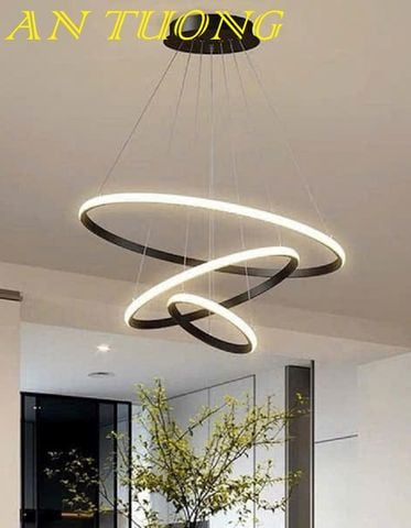  đèn thả trần 3 vòng LED decor trang trí phòng khách, bàn ăn phòng bếp, quán cafe đẹp hiện đại 0167 