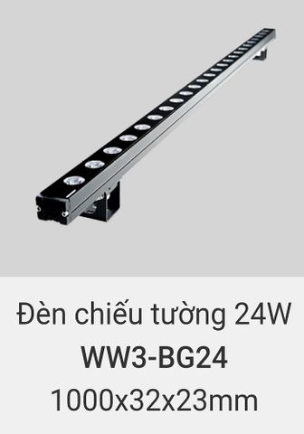  Đèn rọi tường, chiếu tường, hắt sáng tường trang trí ngoài trời chống nước IP65 vinaled 24w WW3 BG24 