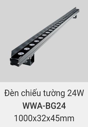  Đèn rọi tường, chiếu tường, hắt sáng tường trang trí ngoài trời chống nước IP65 vinaled 24w WWA BG24 