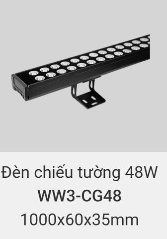  Đèn rọi tường, chiếu tường, hắt sáng tường trang trí ngoài trời chống nước IP65 vinaled 48w WW3 CG48 