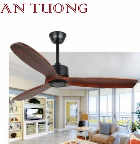  quạt trần đèn cánh gỗ 3 cánh phong cách cổ, cổ điển, cổ xưa 013 indochine 