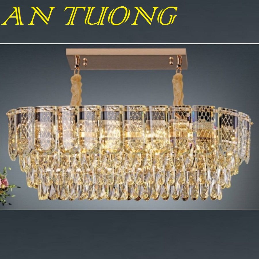 đèn thả bàn ăn pha lê led, đèn thả trang trí bàn ăn pha lê tân cổ điển 010